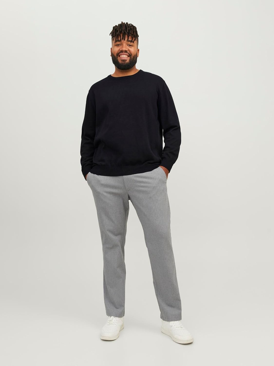 Detalle de JACK & JONES Jjebasic Knit Crew Neck NOOS: maglione girocollo in cotone organico
