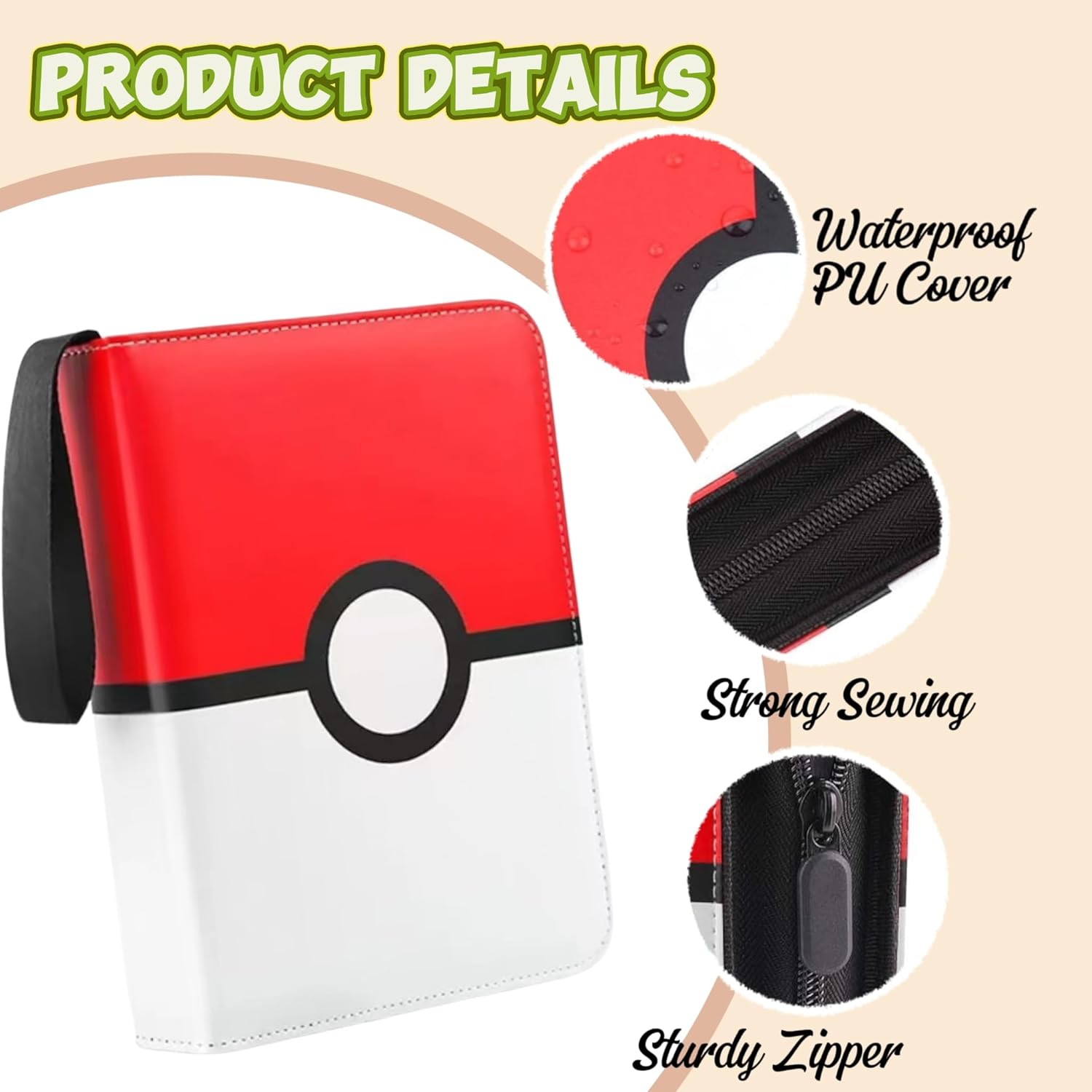 Thumbnail 3 de 9-Pocket Trading Card Binder Holds 900 Cards with 50 Removable Sleeves
