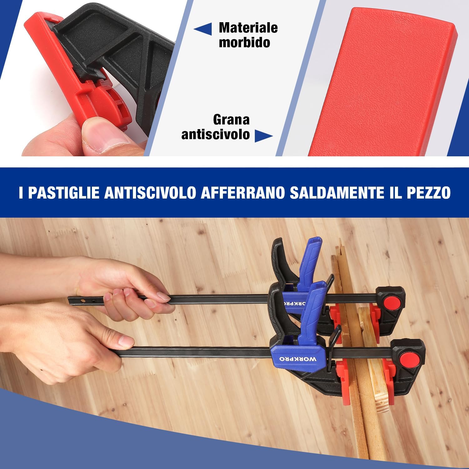 Detalle de WORKPRO Morsetti da Falegname 305 mm 68 kg