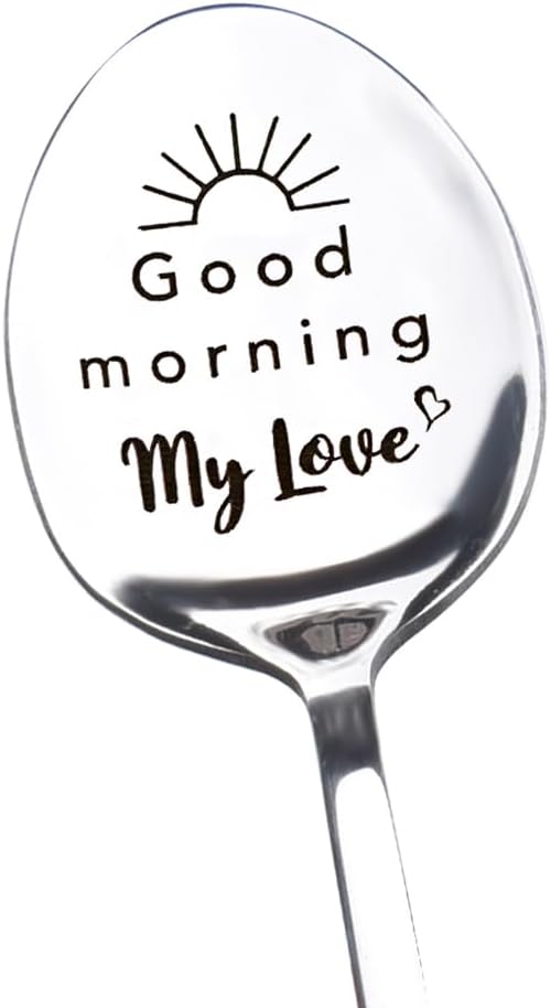 Guqqeuc “Good Morning My Love” Spoon Gift for Couples – romantic daybreak spoon for two
