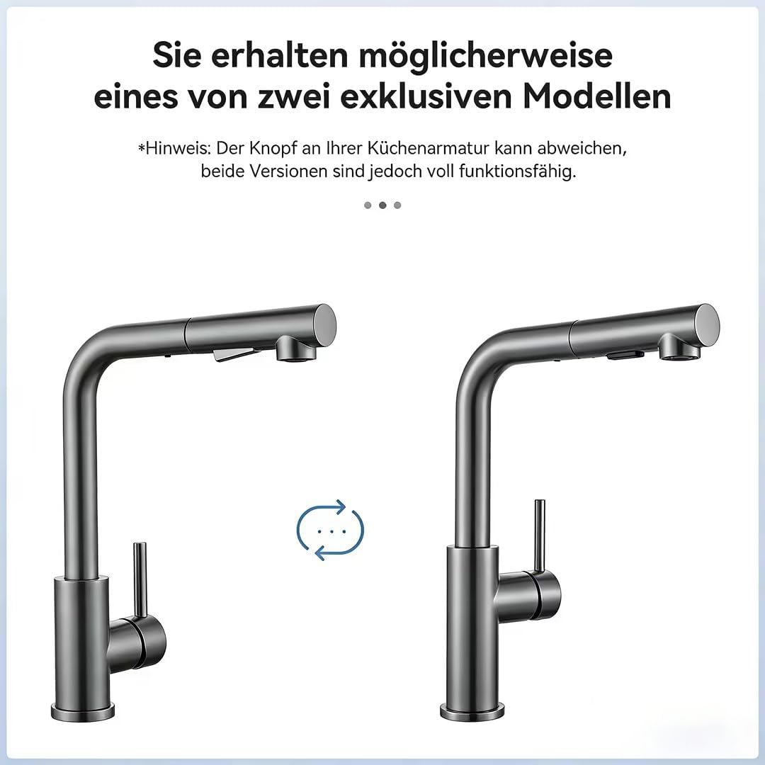 Thumbnail 4 de Sofetiy Küchenarmatur mit ausziehbarer Brause (2 Strahlarten) – Edelstahl 304, 360° drehbar, Gunmetal