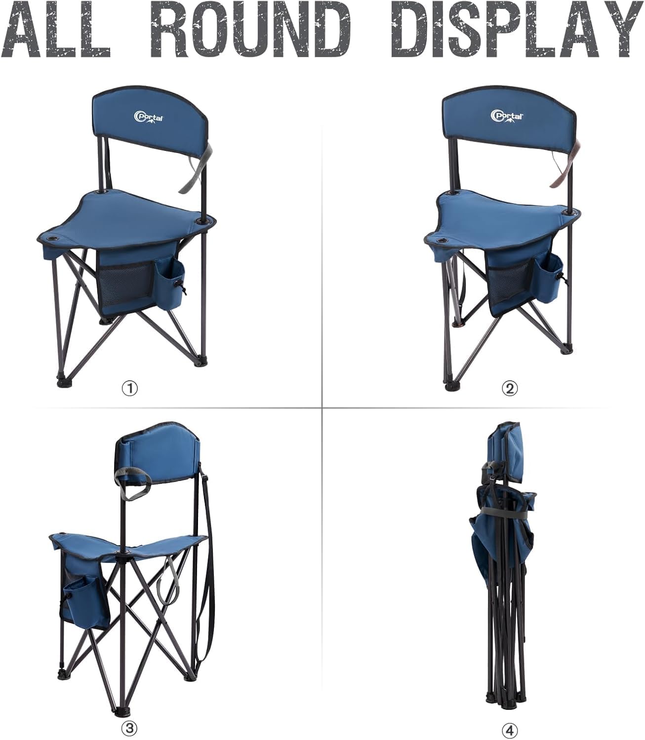 Thumbnail 6 de Portal Folding Camping Stool with Backrest Portable Collapsible Seat (Lightweight Travel Chair)