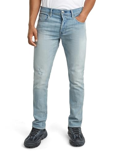 Detalle de G-STAR 3301 Slim Jeans Azul Sun Faded 👖 para Hombre