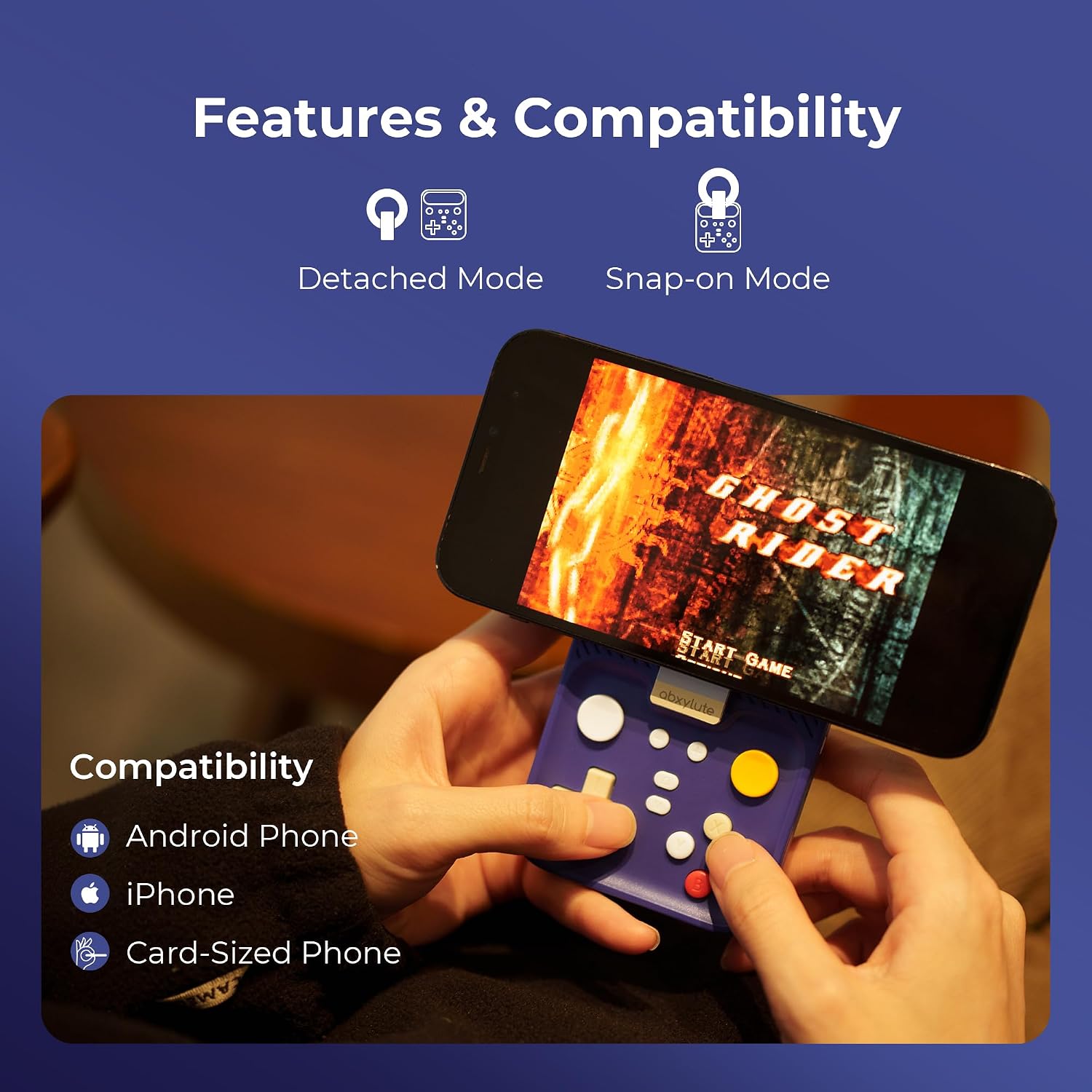 Thumbnail 2 de abxylute M4 Snap-On Mobile Gaming Controller for Android & iPhone – Ultra-Portable Retro Gamepad