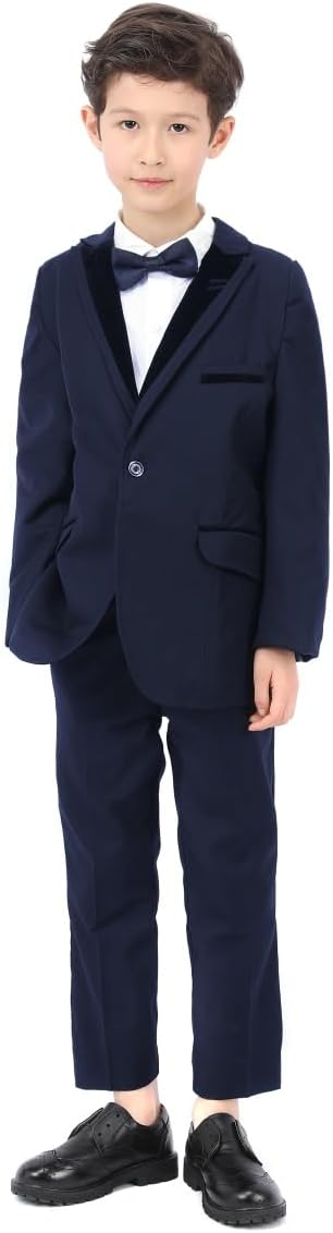Thumbnail 2 de 3-teiliges Jungen Kostüm im klassischen Slim-Fit Stil: Tuxedo- Jacke, Hose & Weste (geknöpft mit Fliege)