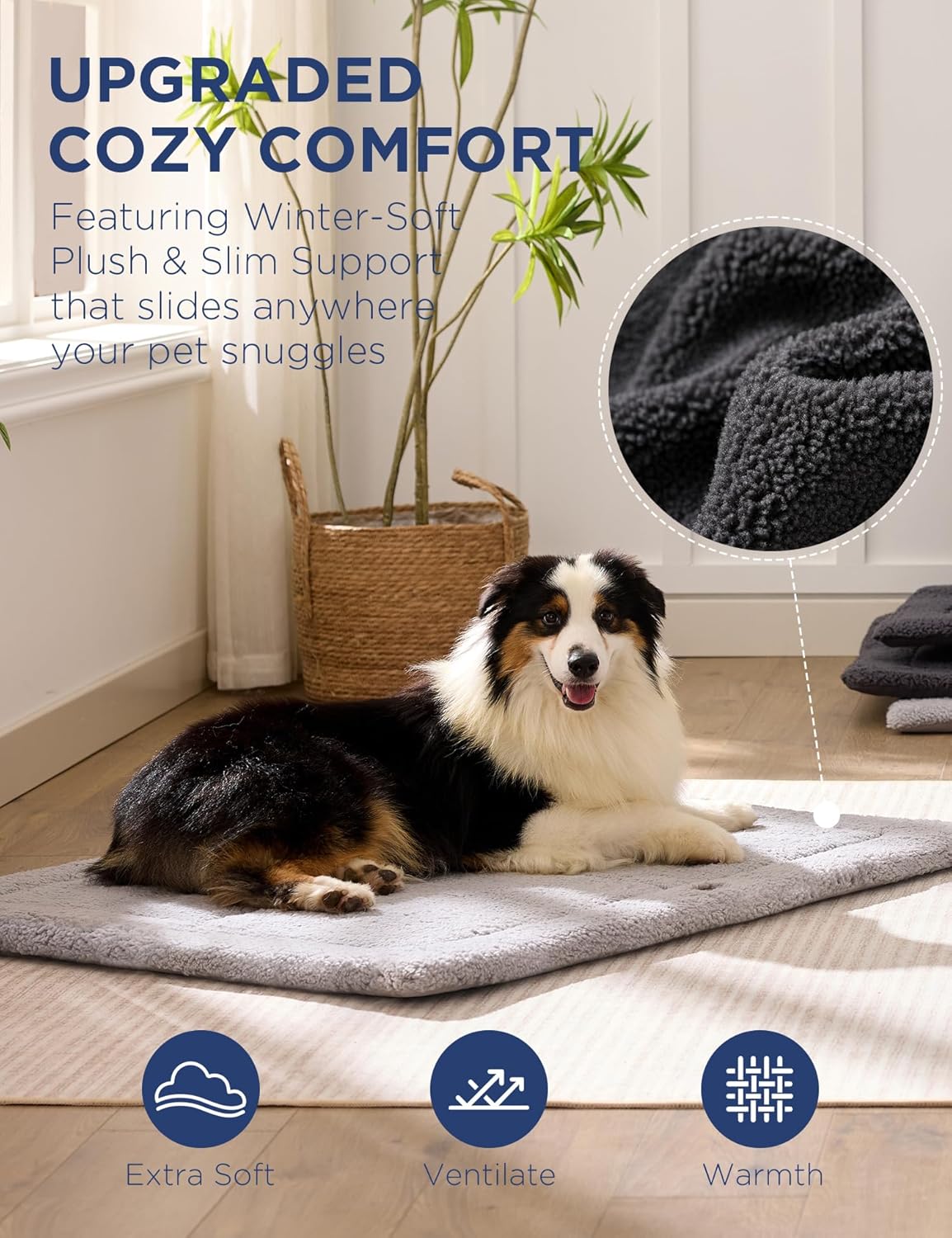 Thumbnail 1 de Joydeco Low-Profile Reversible Dog Mat Bed Pad (112x81cm) in Light Grey