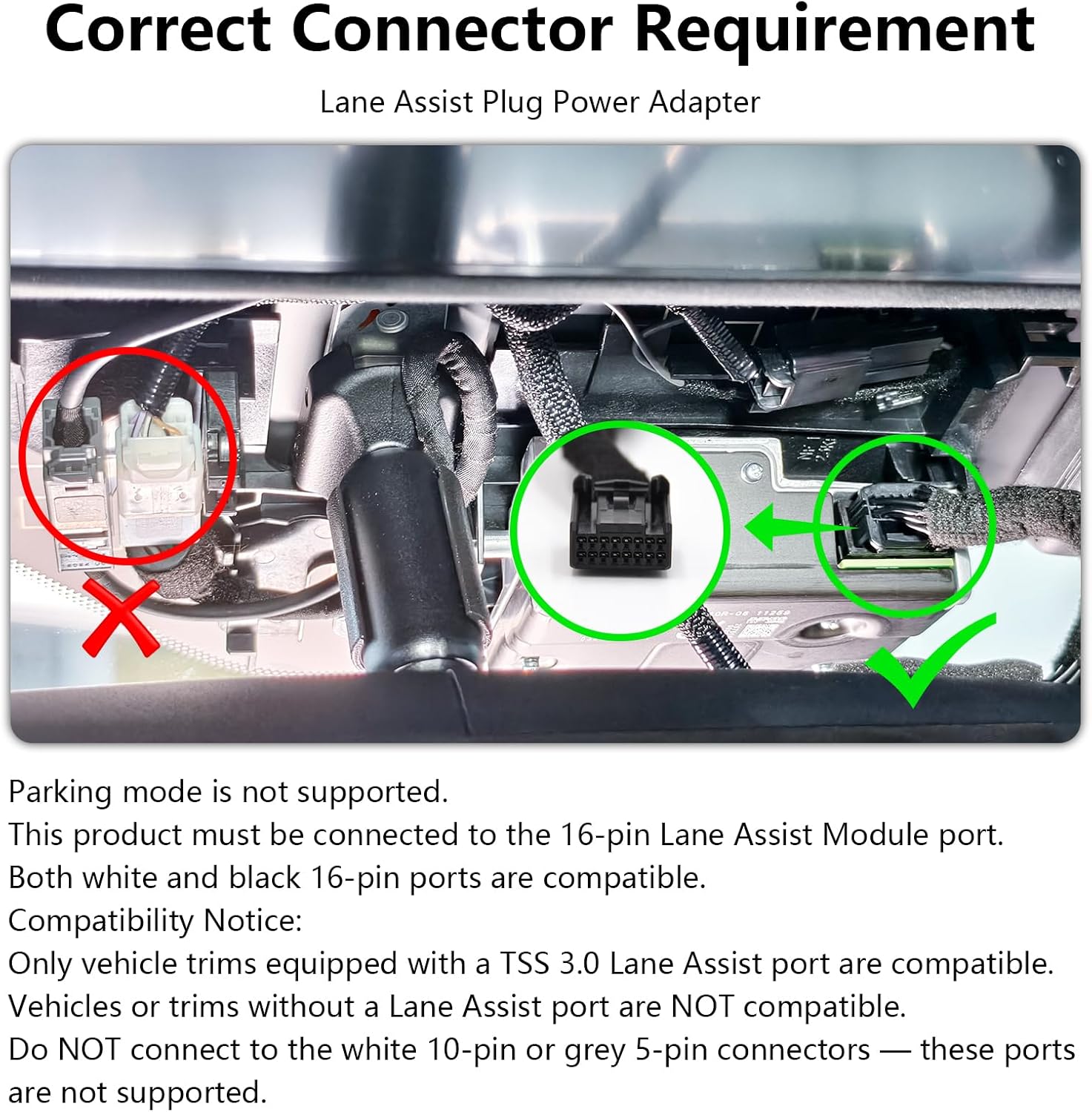 Thumbnail 2 de Mangoal Dashcam Power Adapter pour Toyota et Lexus — connecteur 16 broches et port d’assistance au maintien de voie (modèle D)