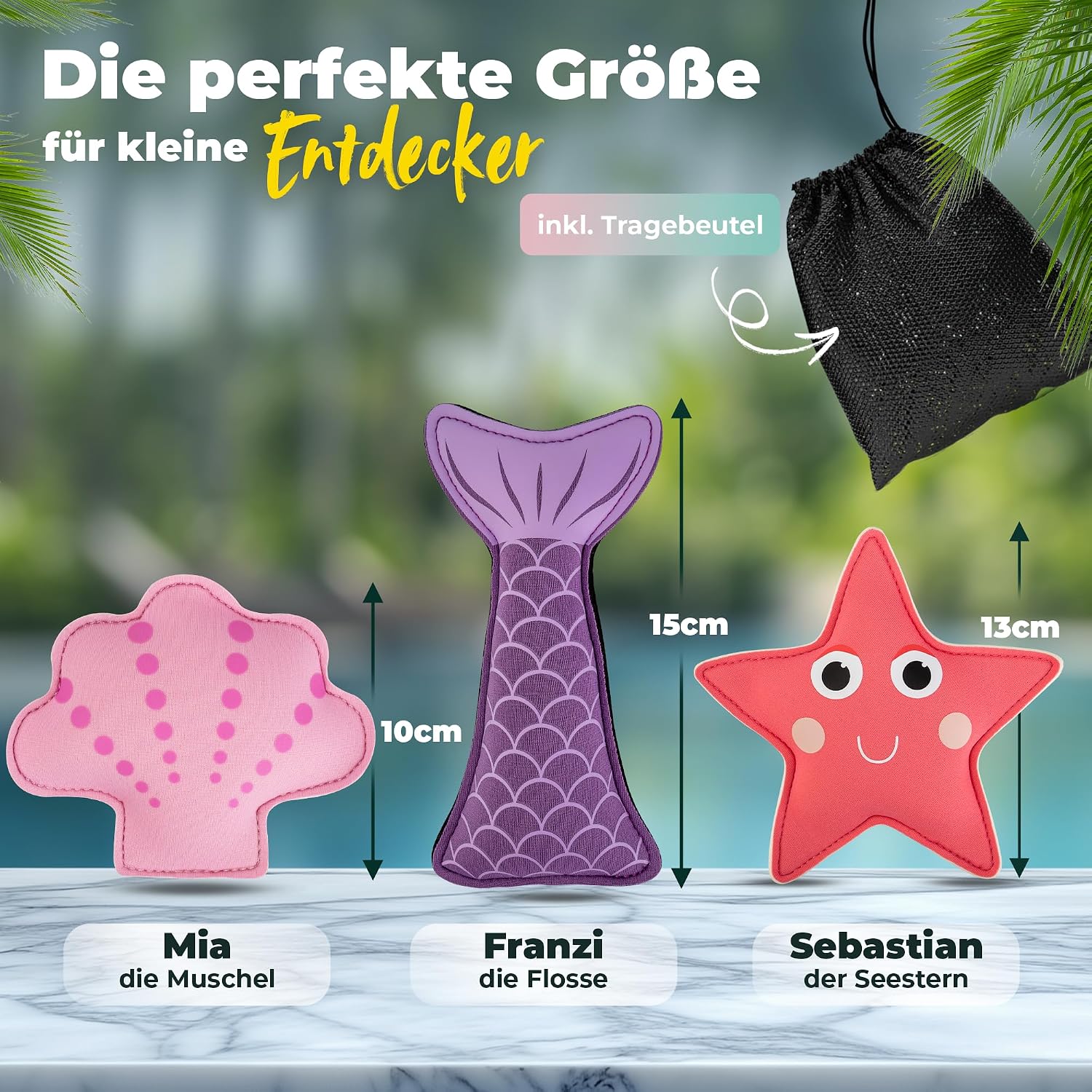 Detalle 2 de KIDVERSE Tauchtiere für Kinder (Ocean Magic Pink) – Neopren-Tauchspielzeug fürs Pool-Tauchen