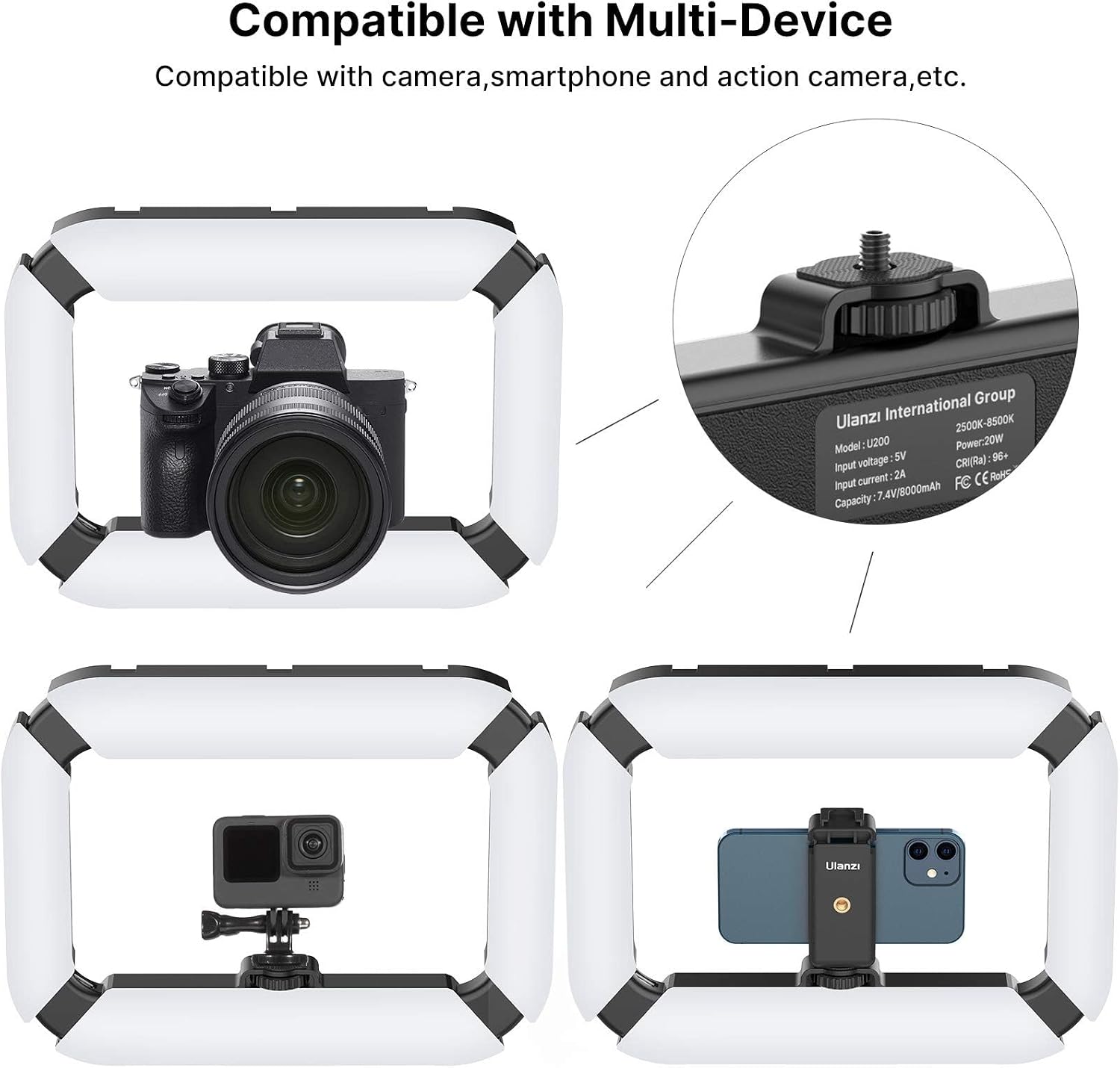 Detalle de ULANZI U-Rig Smartphone Video Rig avec lumière et stabilisateur portable