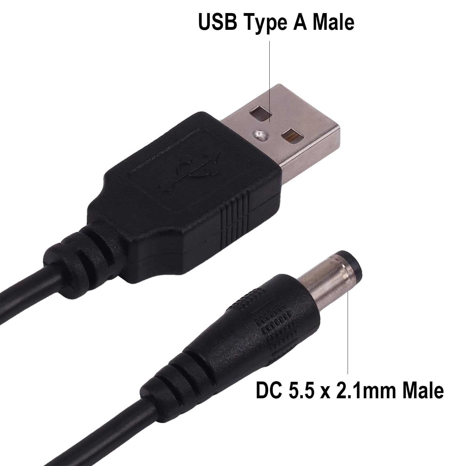 Detalle de RUITEXUN USB-DC5.5mm USB-A to DC Power Cable, 50cm, 5V