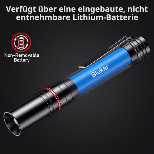 Thumbnail 8 de Blukar LED Taschenlampe Mini Hell Stift Licht – kompakter Alltagshelfer mit integriertem Clip
