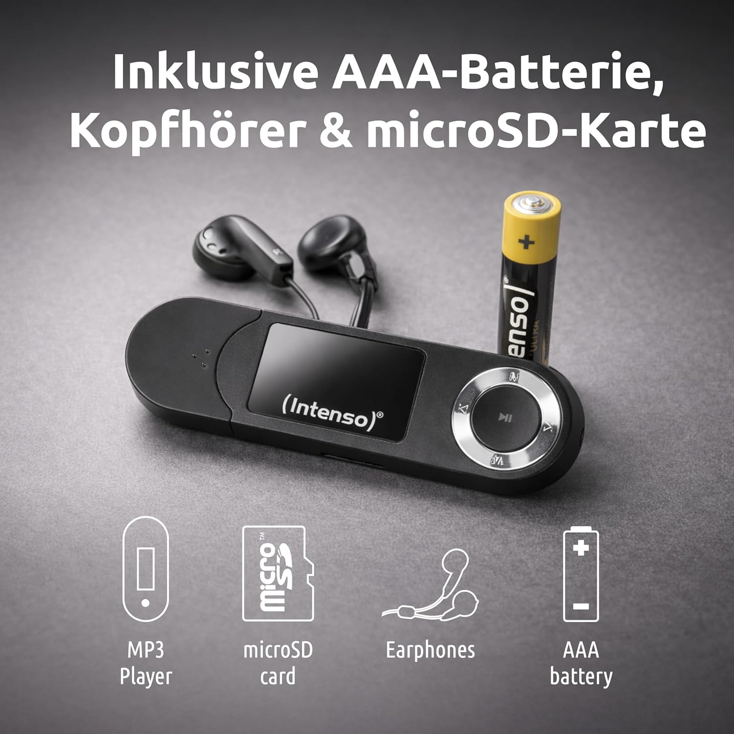 Thumbnail 4 de Intenso Music Walker Lecteur MP3 64 Go noir avec écran LCD, microSD et casque