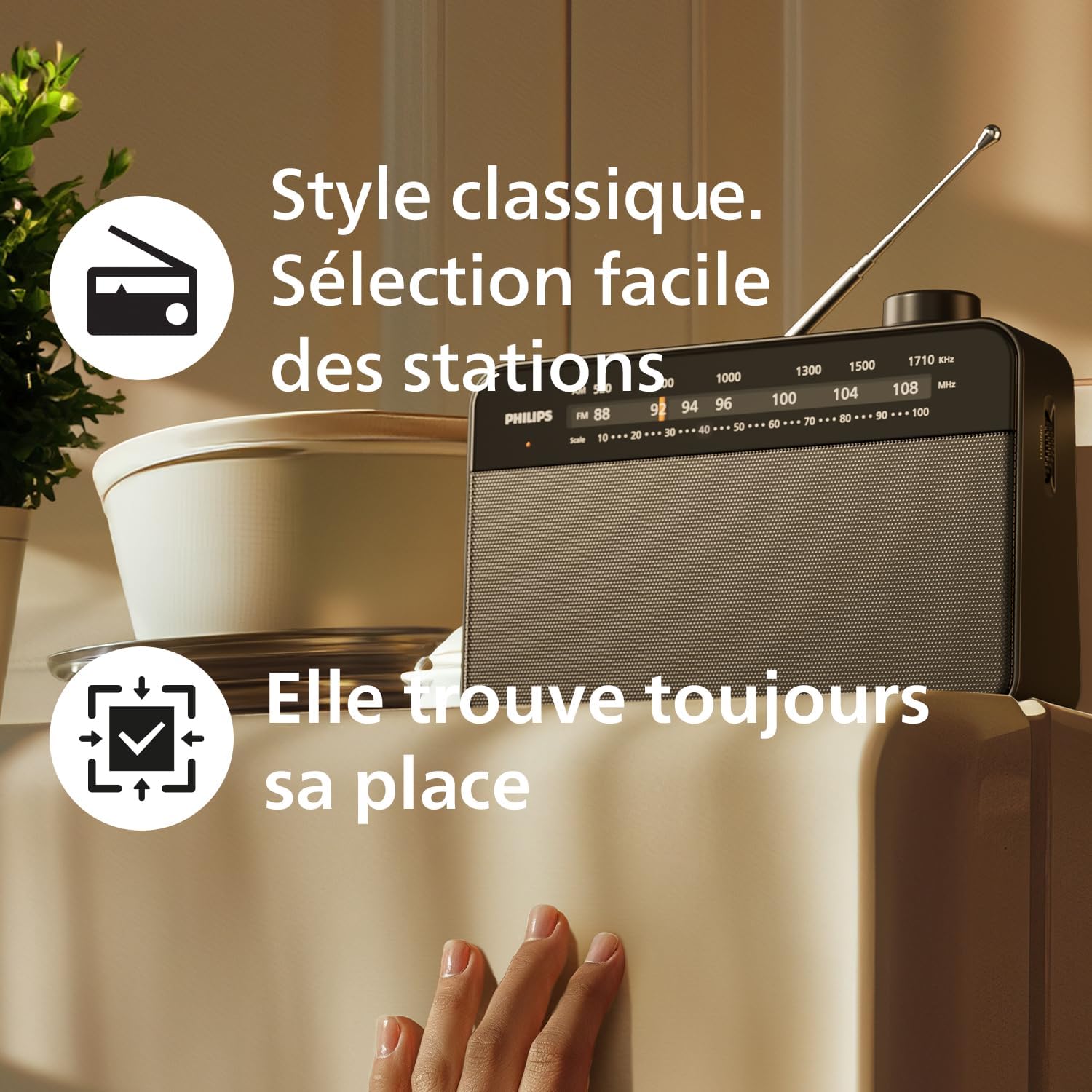 Detalle 2 de Philips TAR2509 : Radio portable FM/MW, écoute nomade et simple d’utilisation