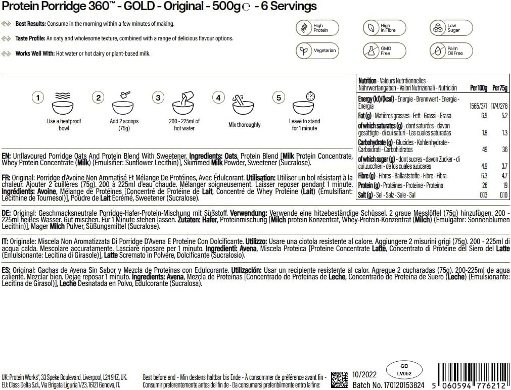 Thumbnail 5 de Protein Works Protein Porridge 360, 500 g