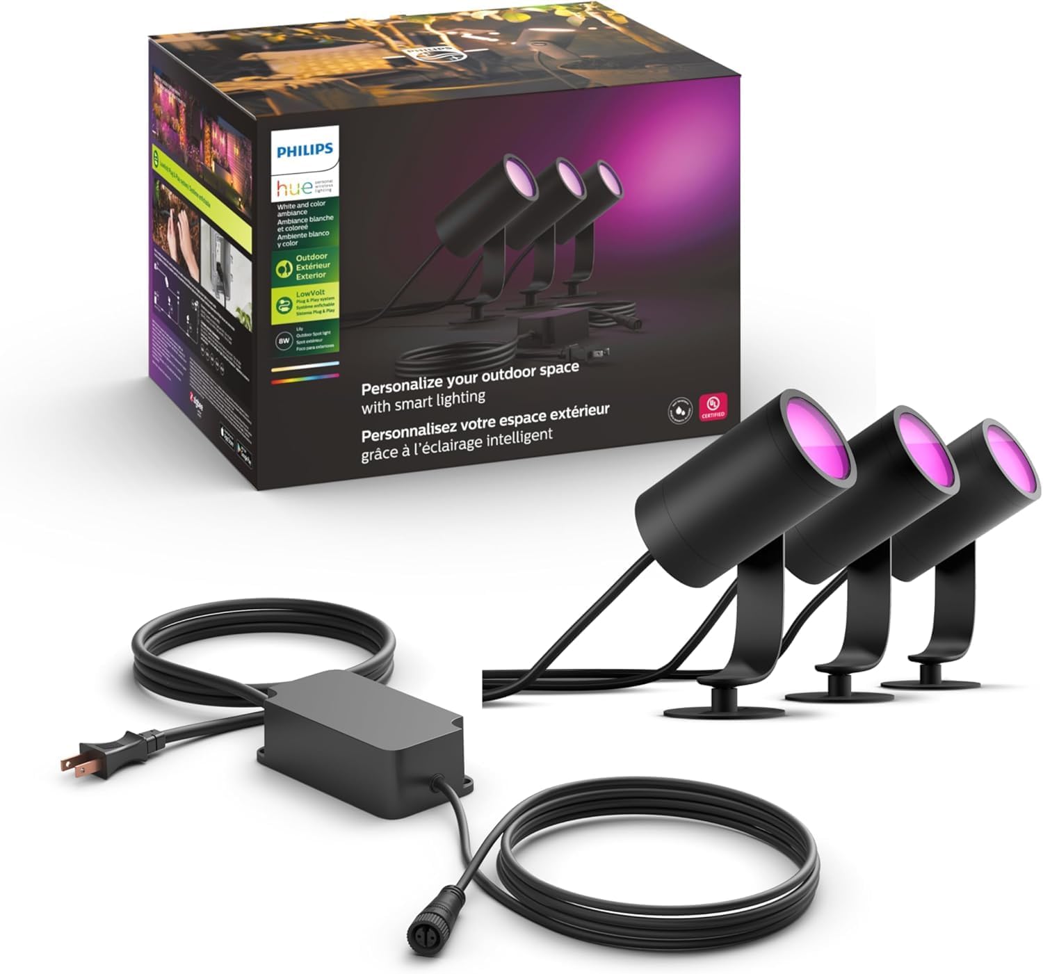 Philips Hue Lily Outdoor Spotlight Kit 3 Pack