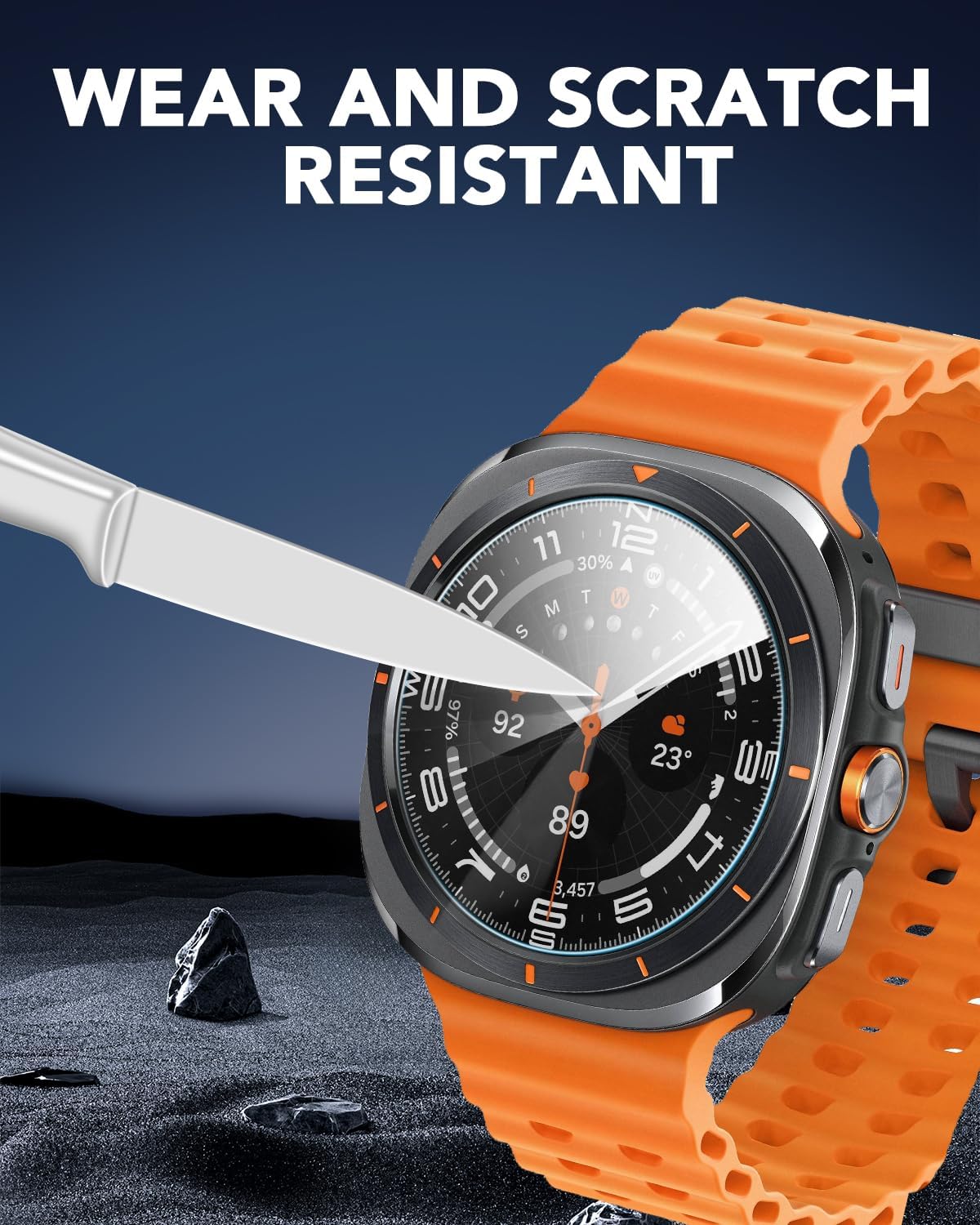 Detalle de SPGUARD 4-Pack Tempered Glass Screen Protectors for Galaxy Watch Ultra 47mm