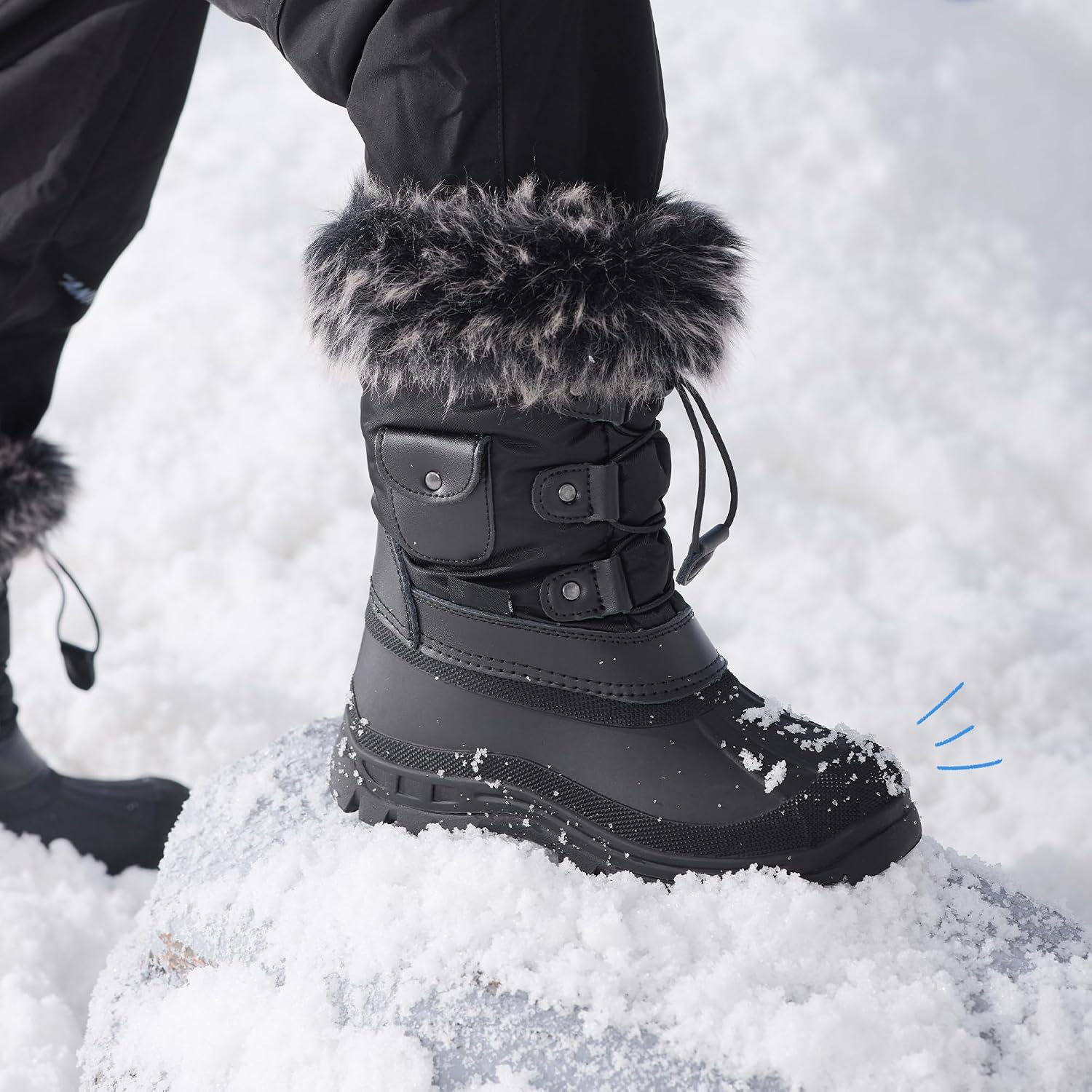Detalle 2 de DREAM PAIRS Girls' Winter Boots, Faux Fur Lining