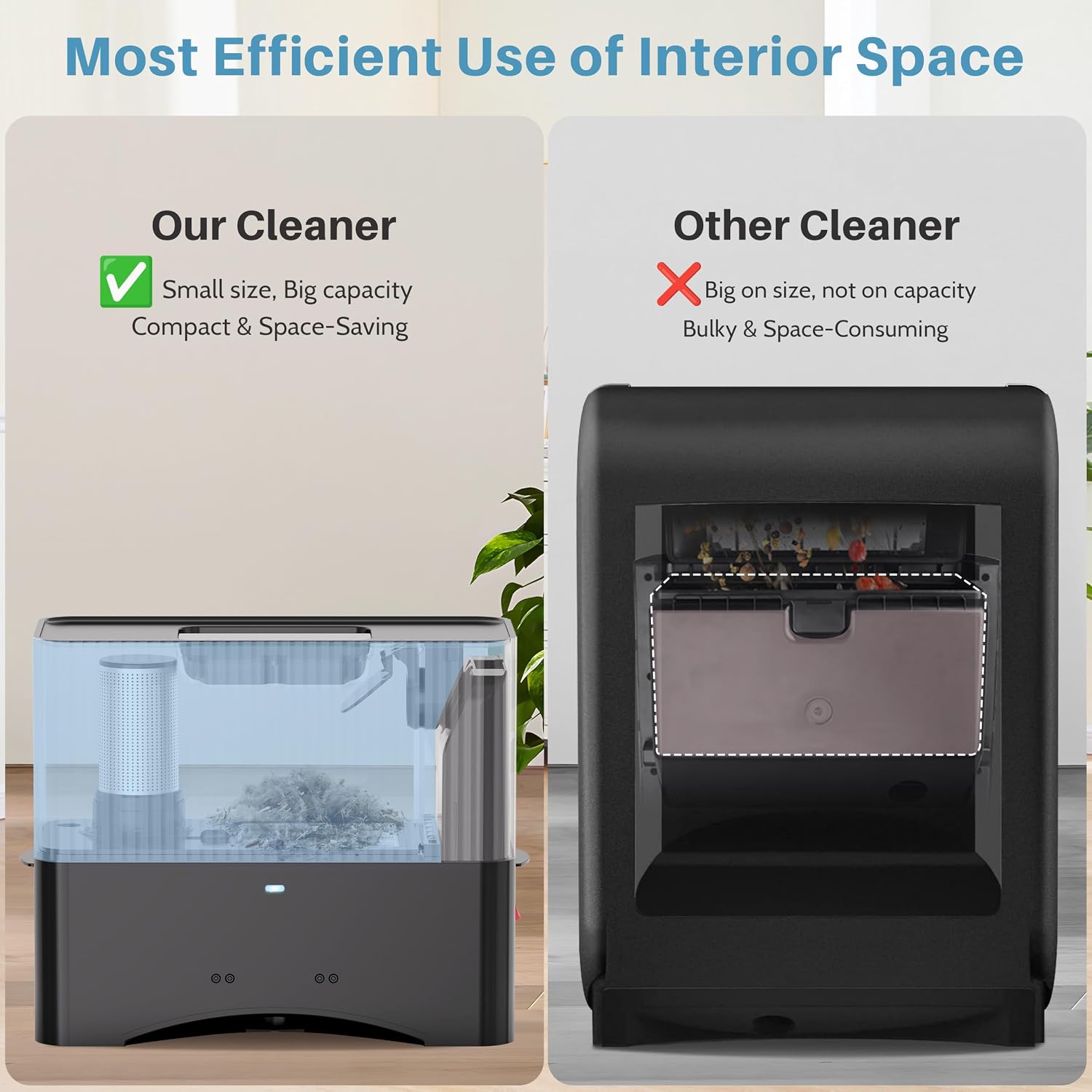 Detalle de Keenhot EL7 Touchless Vacuum Dustpan, 20 kPa Suction, HEPA Filter, 3 L