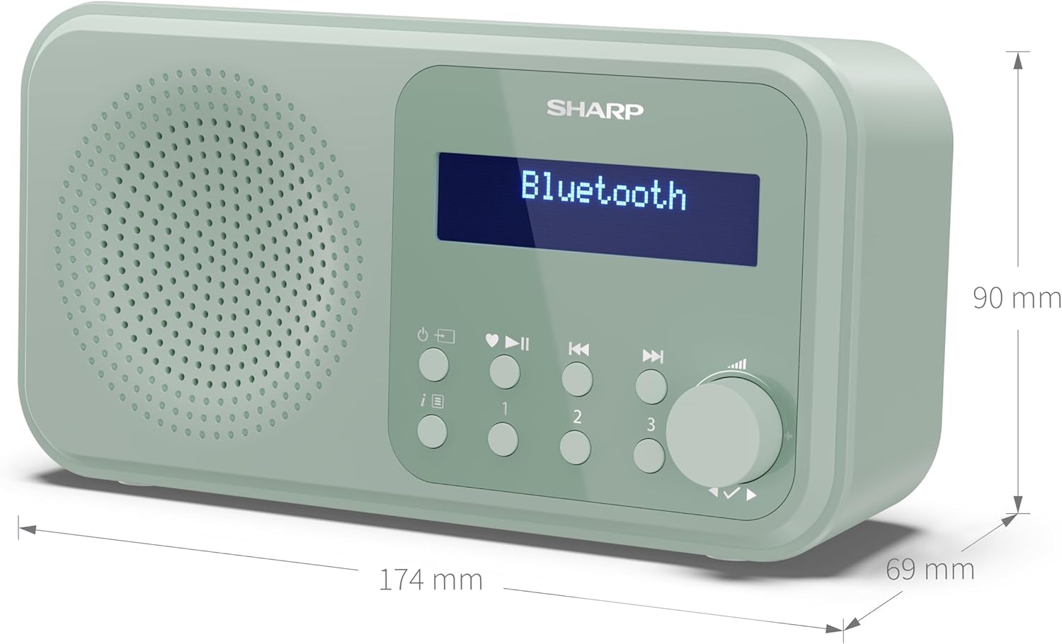 Thumbnail 4 de Shap DR-P420(GN): radio DAB+/FM compatta e portatile con Bluetooth e alimentazione USB o a batteria (verde)