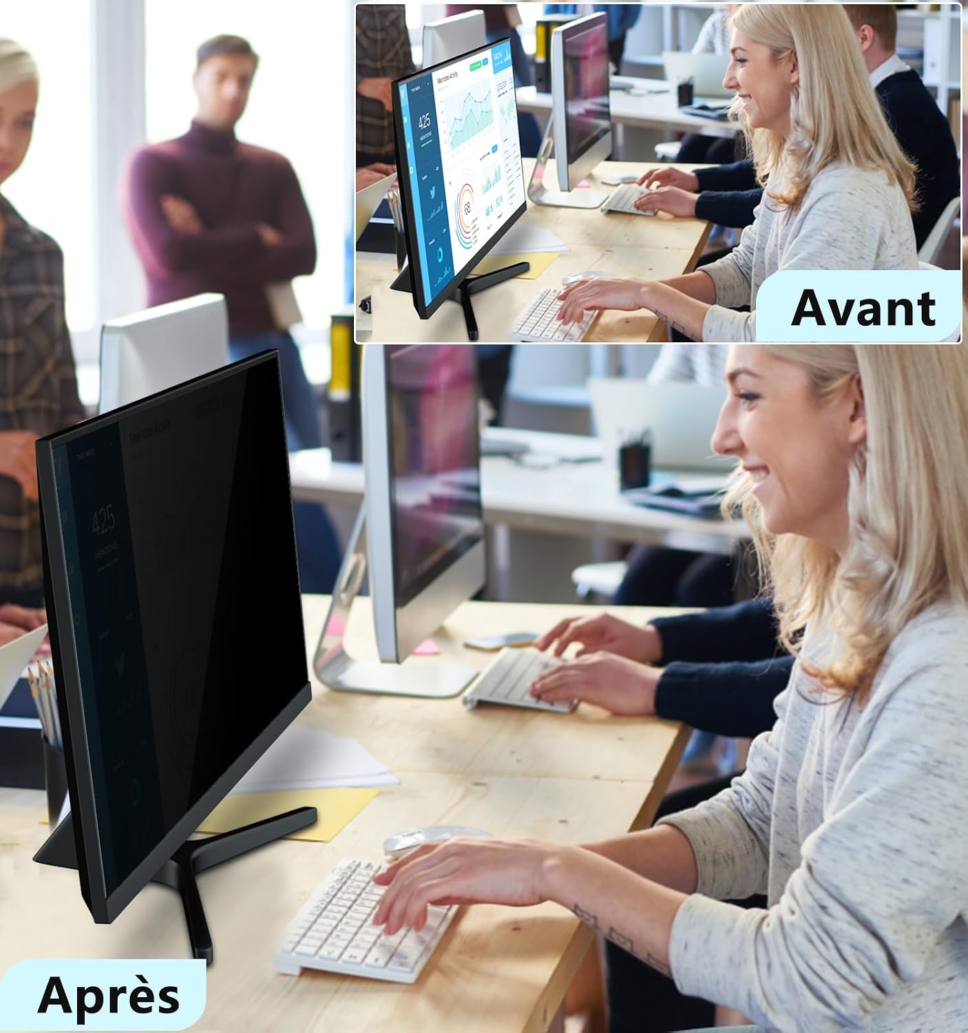 Thumbnail 6 de PYS Filtre de confidentialité pour écran PC 24 pouces 16:9 (anti-espion, anti-lumière bleue, amovible)