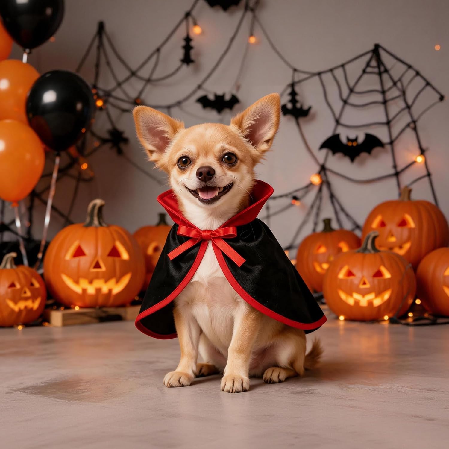 Thumbnail 3 de NAMSAN B0117 Pet Vampire Costume, Black Cape with Adjustable Hook-and-Loop Closure