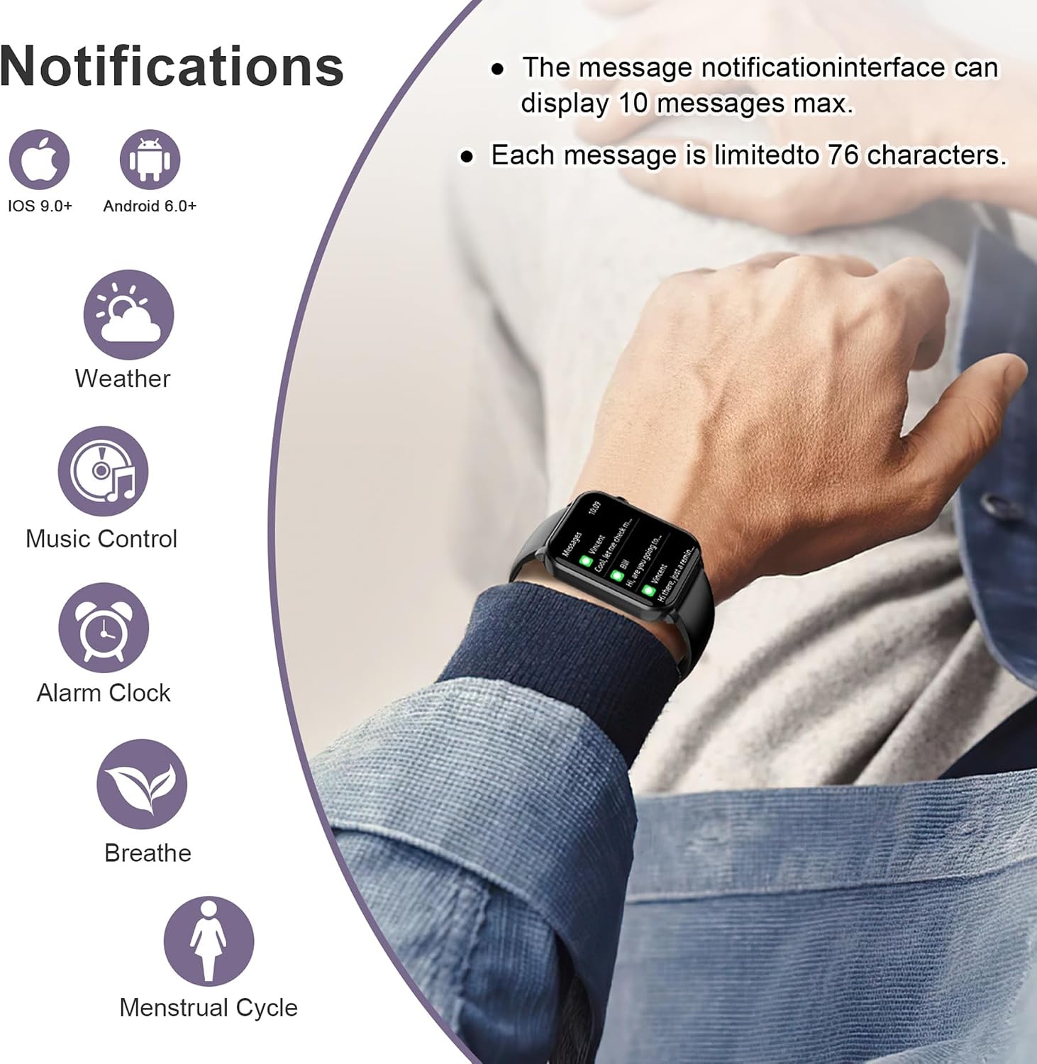 Thumbnail 4 de IOWODO Smart Watch 1.91" HD
