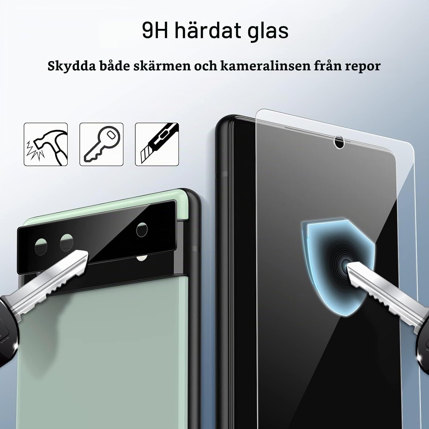 Thumbnail 4 de JETech skärmskydd för Google Pixel 6a med härdat glas och kameralinsskydd