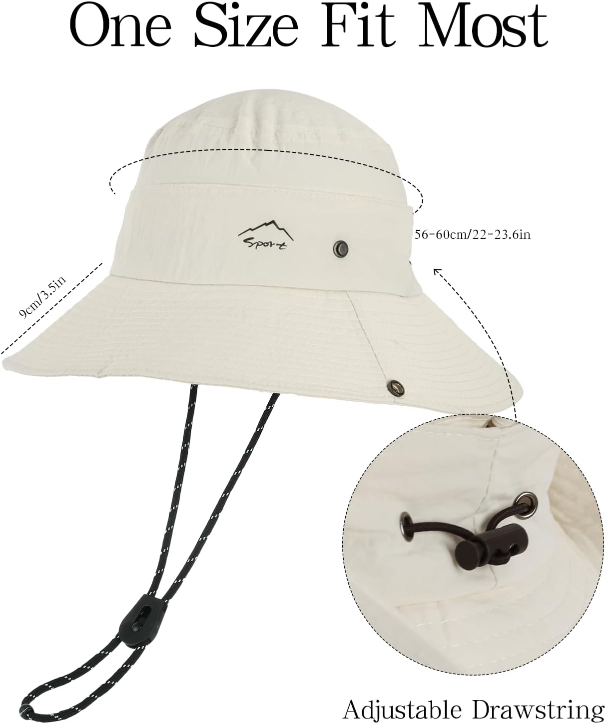 Thumbnail 1 de Jywmsc Sonnenhut – 2-in-1 Strandhut mit breiter Krempe, wasserabweisend und verstellbar