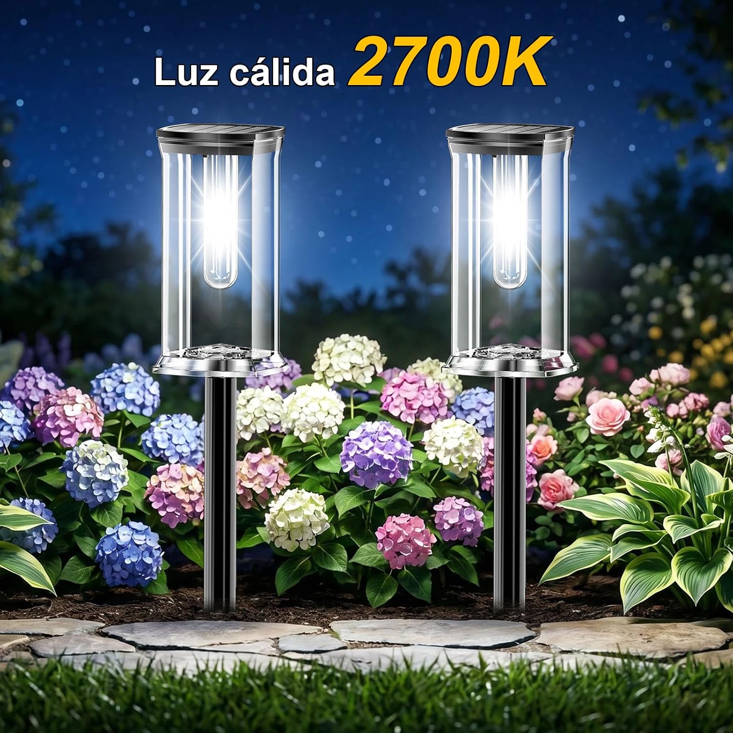 Detalle de SOLARBABY - 12 Luci Solari da Giardino Esterno LED Bianco Freddo, IP65, Accensione Automatica