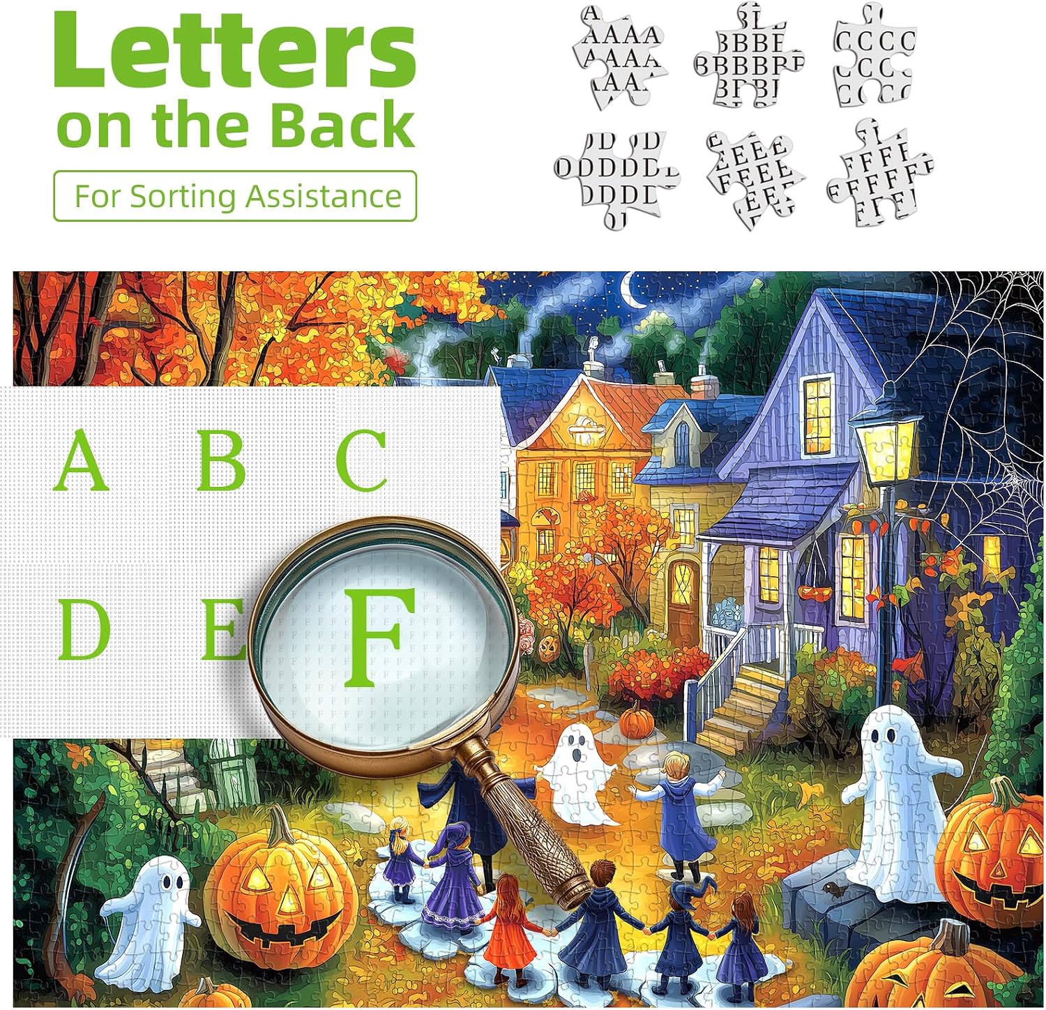 Detalle de Blueforest BFJIUJIU-00177 Halloween 1,000-Piece Jigsaw Puzzle, 27" x 20