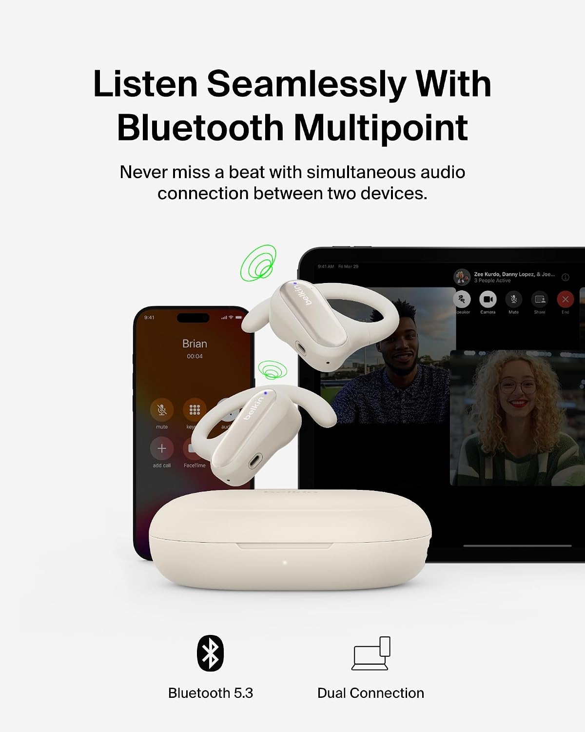 Thumbnail 4 de Belkin SoundForm ClearFit open‑ear headphones, 26H