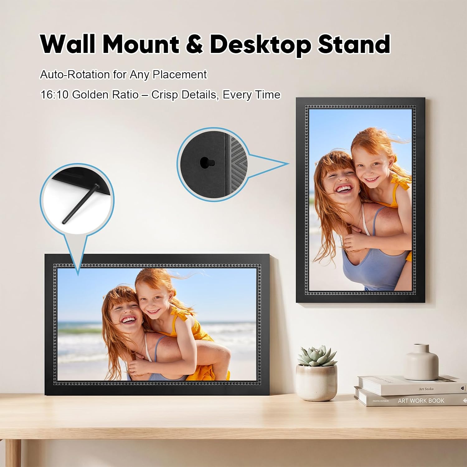 Thumbnail 6 de Humblestead 15.6-Inch Digital Picture Frame with 64GB Storage, 1920x1080 IPS Touchscreen, WiFi & AiMOR App