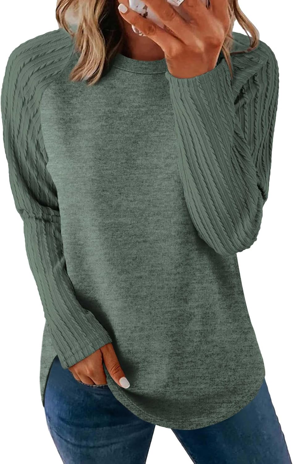 Detalle de SAMPEEL Women's Tunic Sweatshirt, Polyester Blend