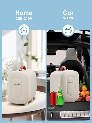 Thumbnail 8 de FOHERE Mini Nevera 5L CA/CC, Silenciosa, 6 Latas y 2 Enfoques de Temperatura – Blanca