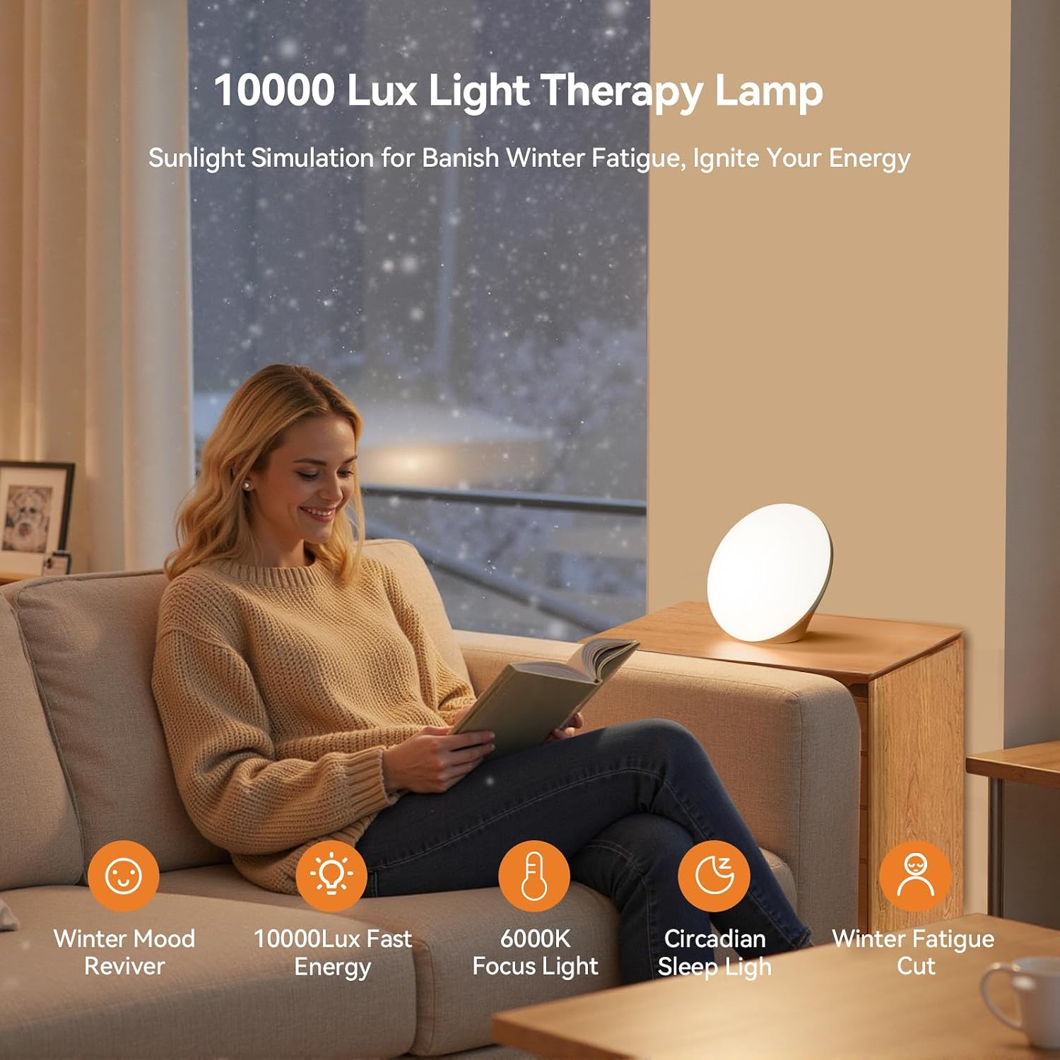 Thumbnail 1 de EVATEALE RL001 Sun Lamp, 10,000 Lux with 670 nm Red Night Light and Remote