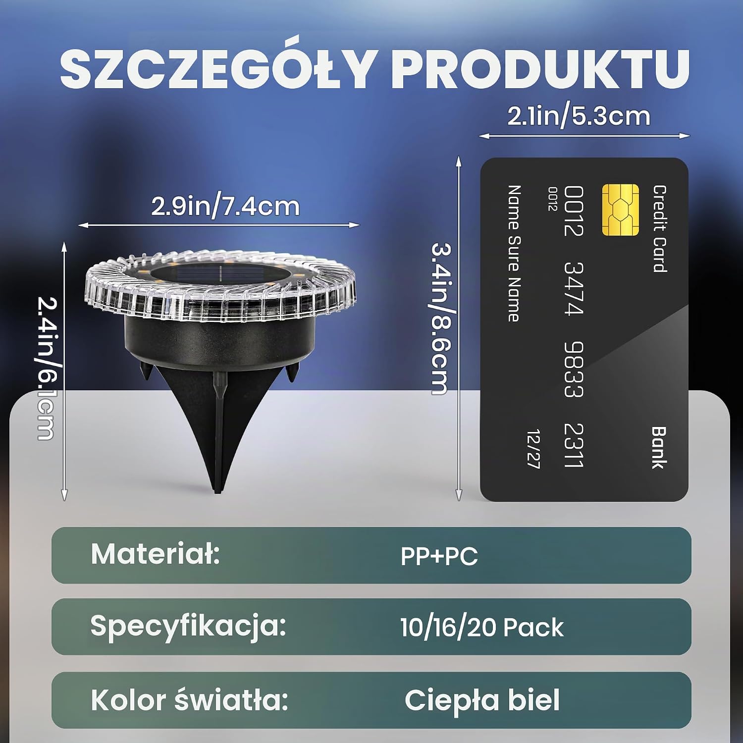 Thumbnail 3 de Solpex EU10548 – 10 lamp solarnych do ogrodu, ciepła biel, IP65