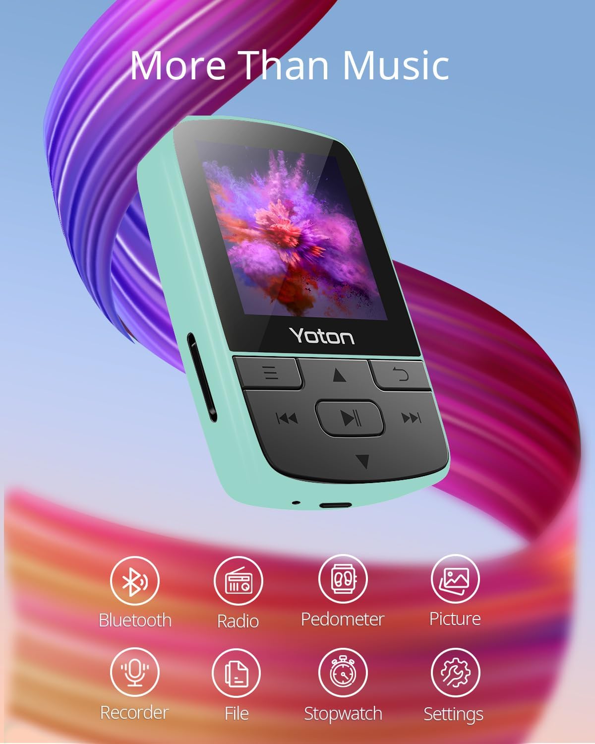 Detalle 2 de YOTON Lettore MP3 64 GB con clip sportiva