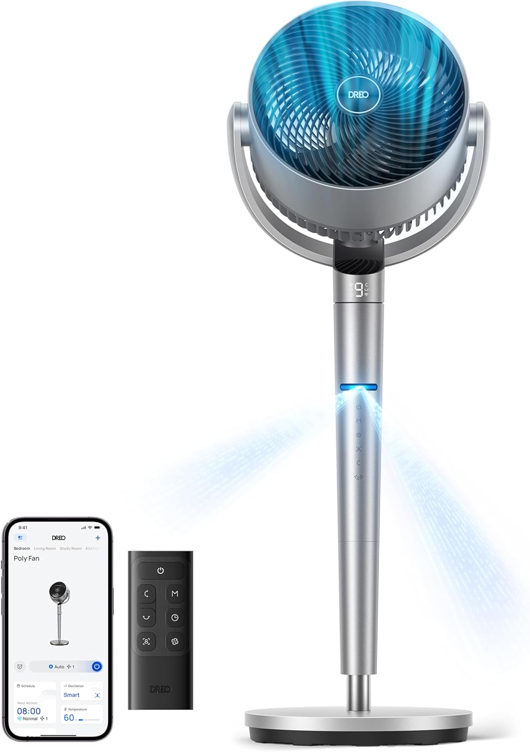 Detalle de DREO 707S Smart Fan 9 Speeds, 25dB