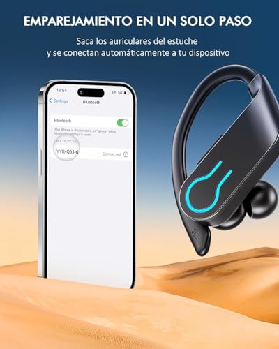 Thumbnail 6 de Paekole Auriculares Inalámbricos Deportivos con Gancho y Bluetooth 6.1