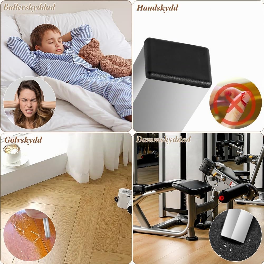 Detalle de OSDUE P2-4PCFX40MM240831-FBA rektangulära möbelpluggar i PE, 60 × 40 mm, 4-pack