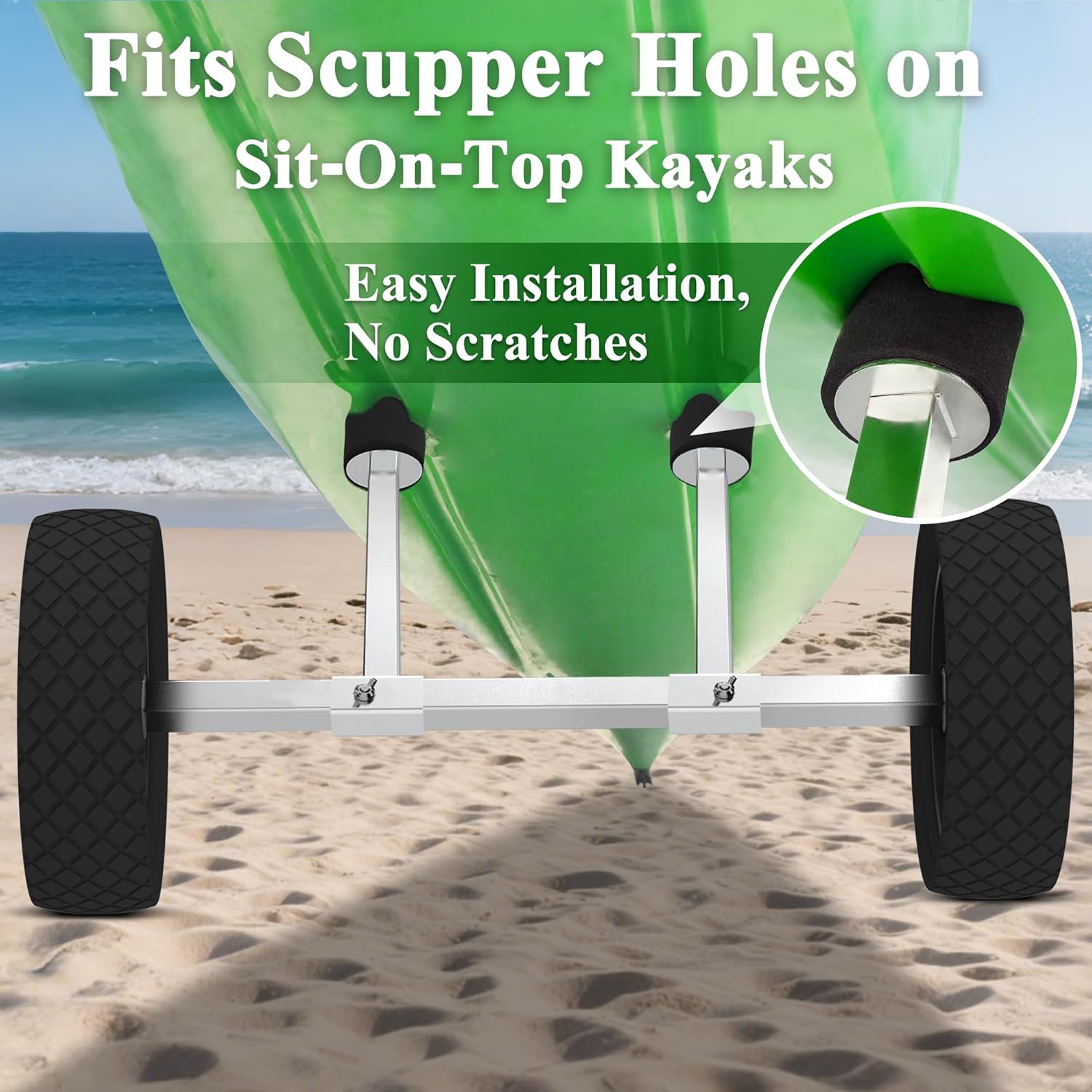 Thumbnail 5 de GanFindX Heavy Duty Kayak Cart | Adjustable Foldable Trolley with 11" Foam Wheels