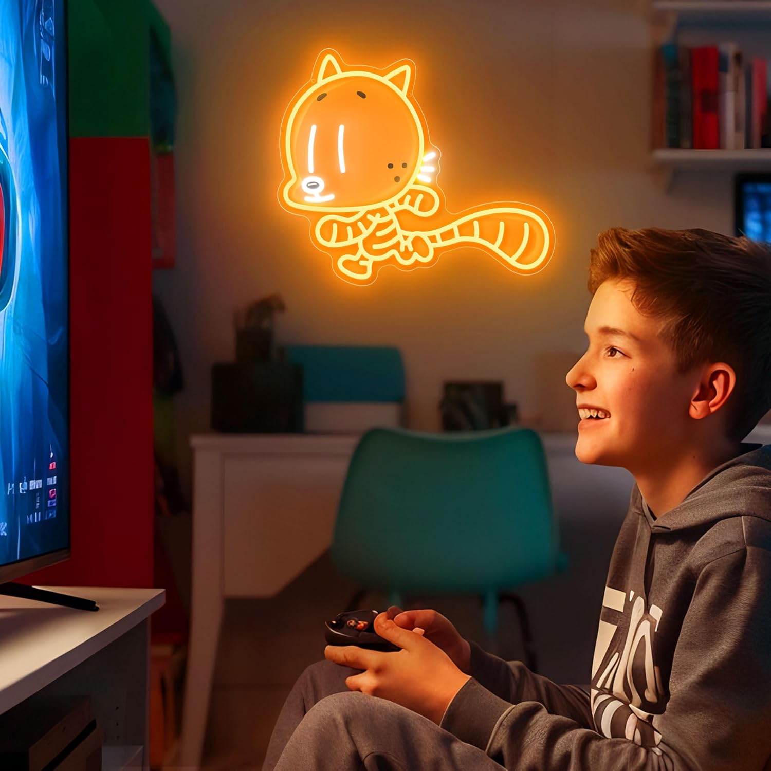 Thumbnail 2 de Cat Kid UV Painted LED Neon Light 15x12.8" 🖼