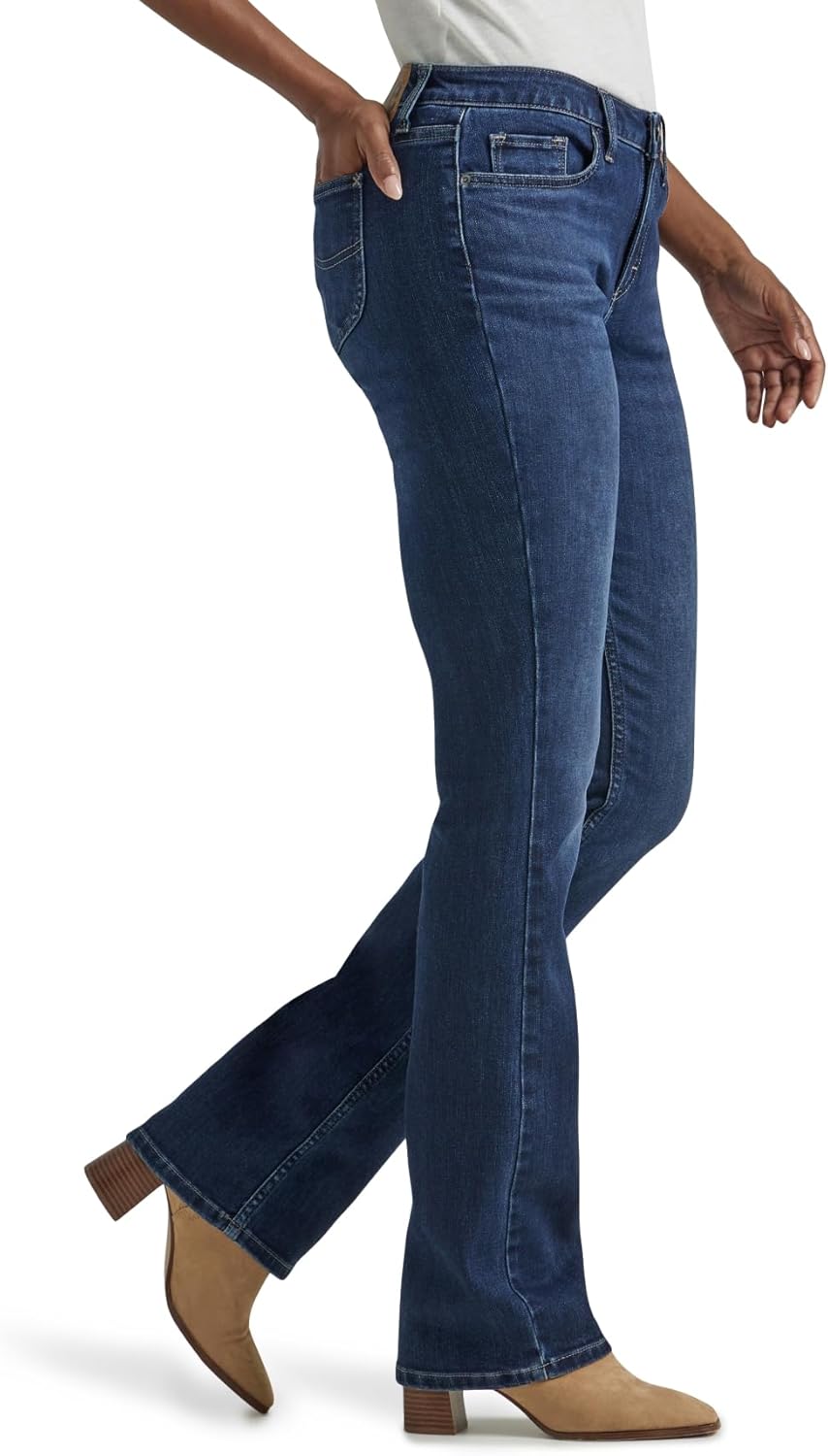 Detalle 2 de Lee Jean Bootcut légendaire – Taille mi-haute pour Femme, Rivers Edge, 38