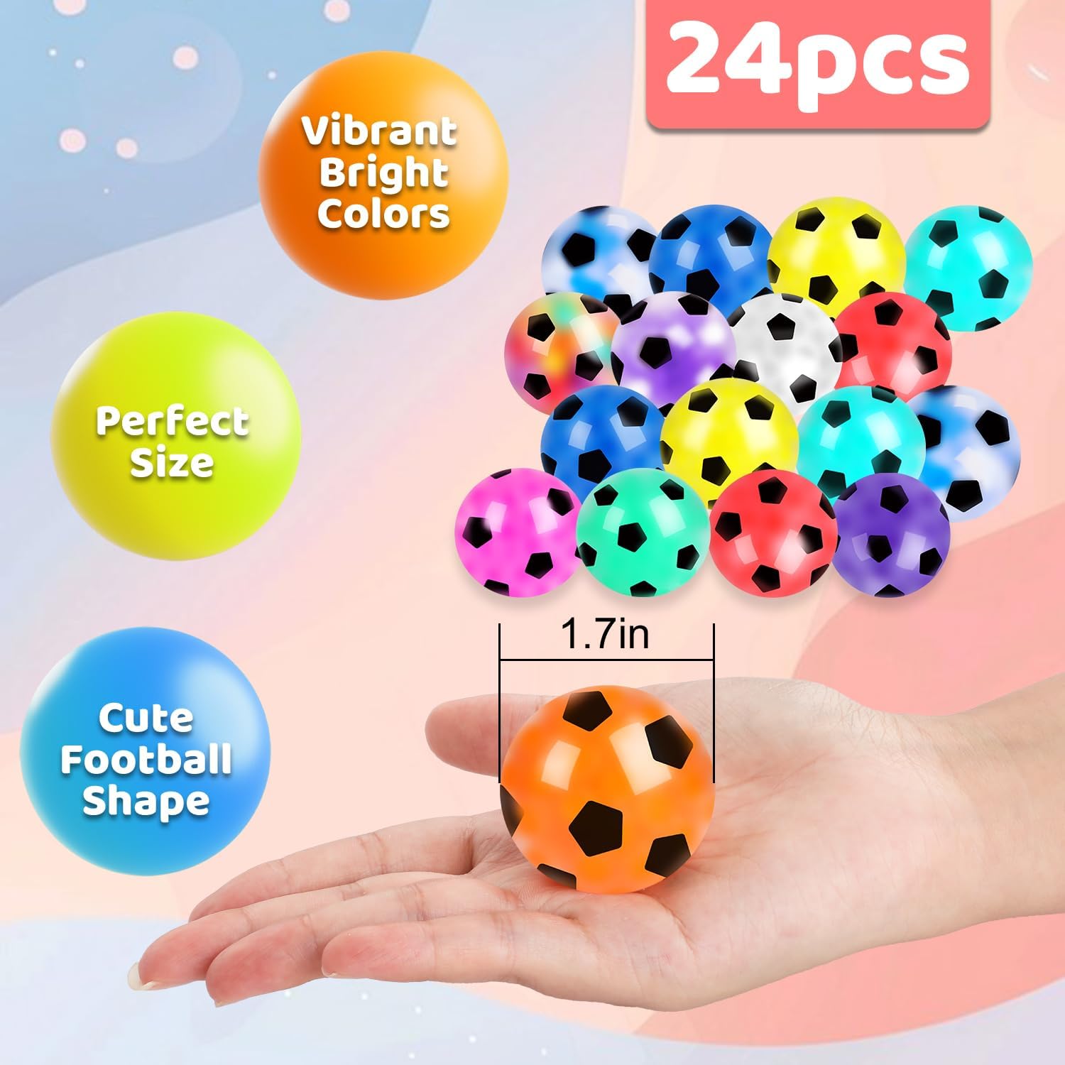 Thumbnail 2 de VESPRO 24Pack Football Stress Balls for Adults — Squishy Fidget Toys for Anxiety Relief