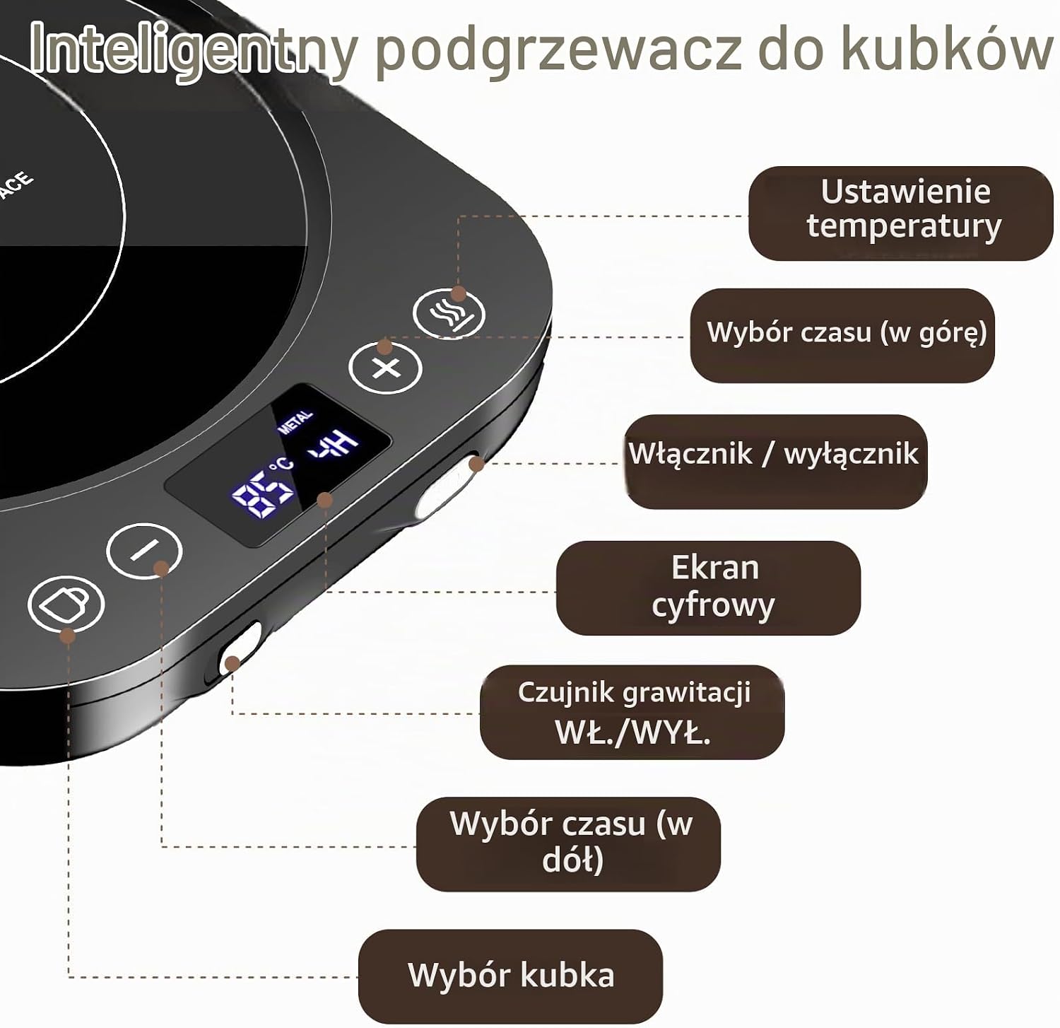 Thumbnail 5 de SIVQIKE DS1292 – podgrzewacz do filiżanek, 9 ustawień i czujnik grawitacyjny