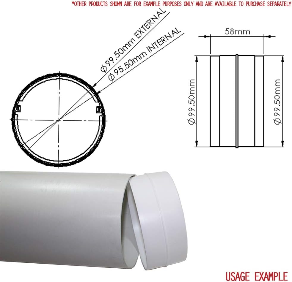 Detalle de 100mm (4 inch) Kair duct connector with backdraught shutter and non-return damper flap