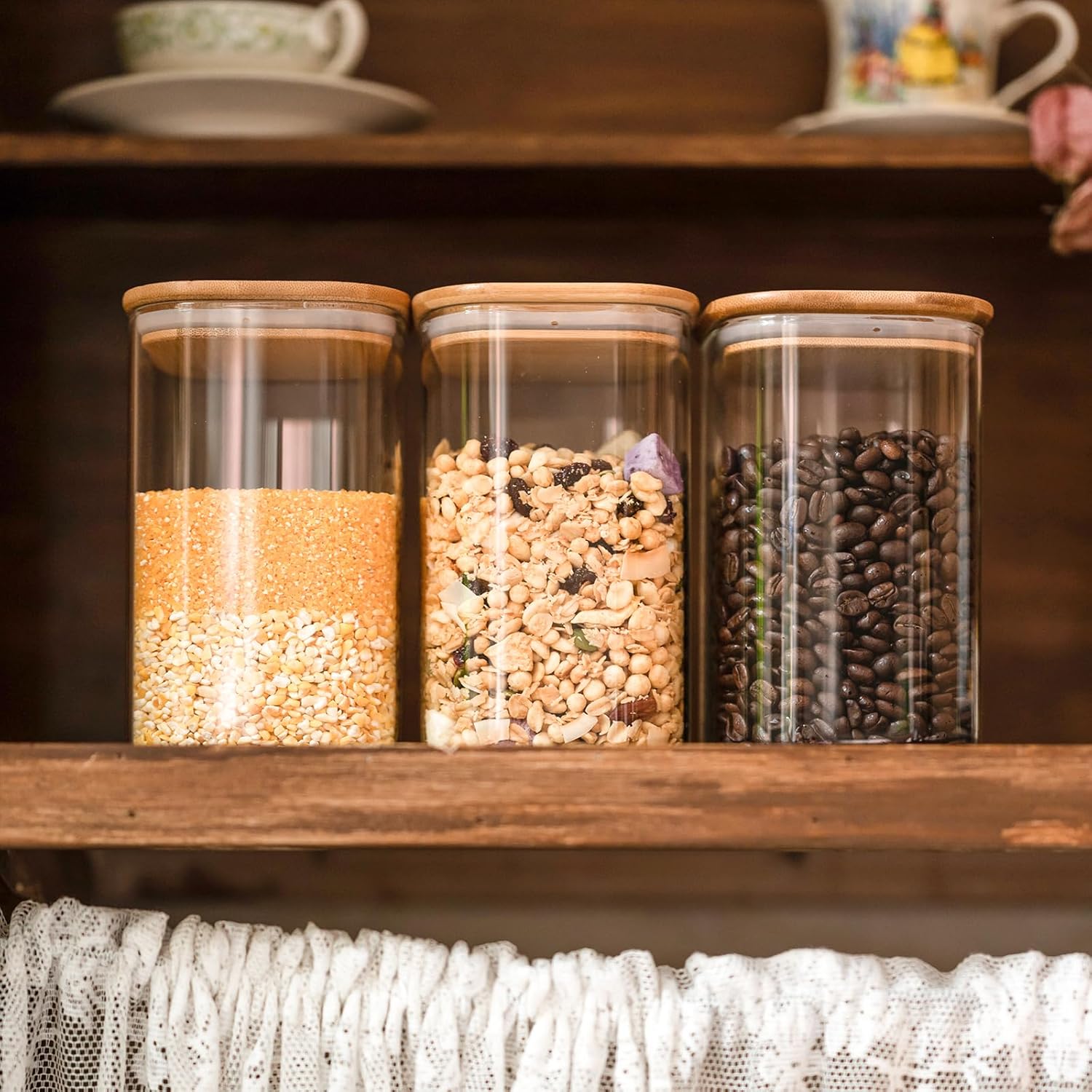 Thumbnail 3 de Glass Food Storage Jars 37 oz Set of 6 — Airtight Canisters 🫙