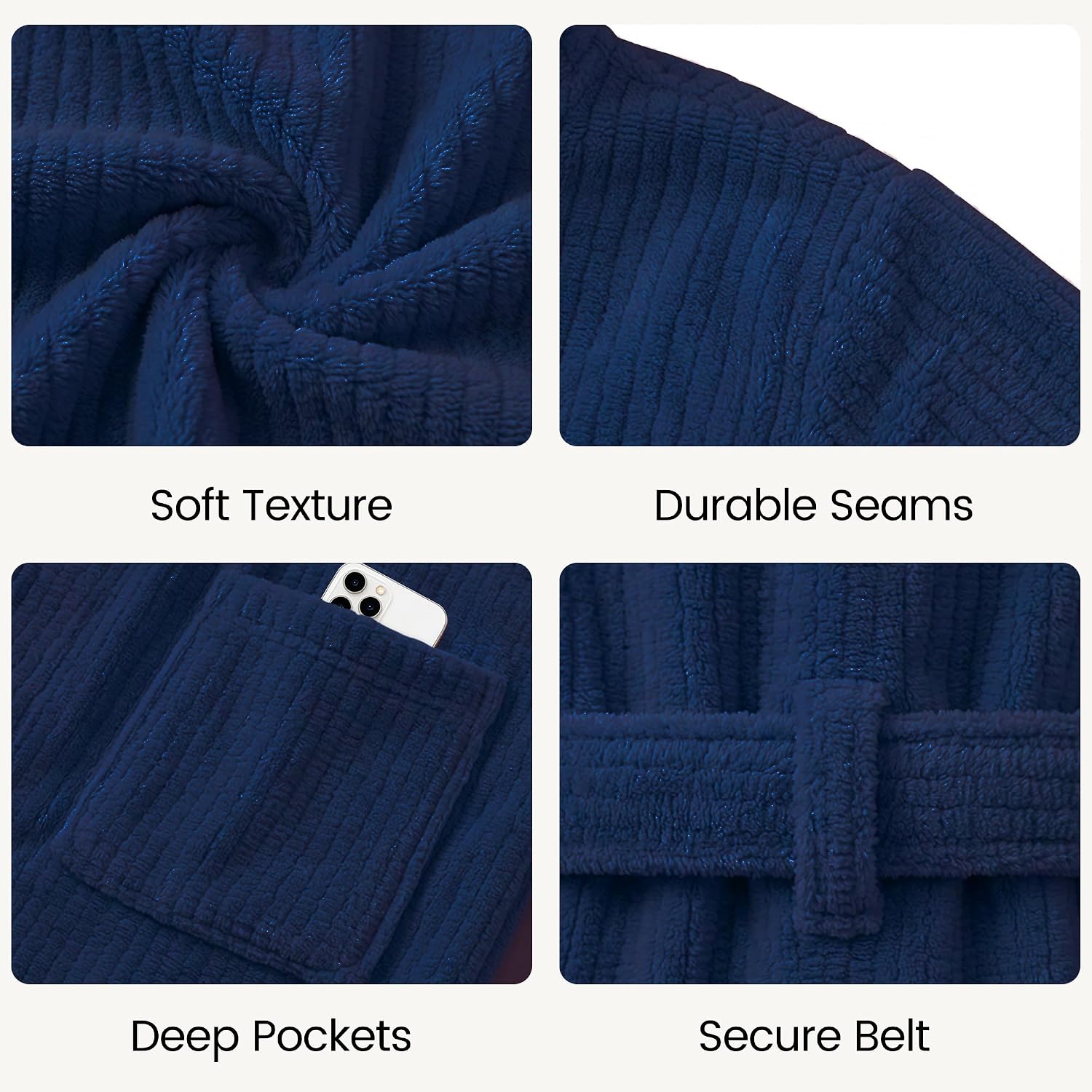 Detalle 2 de PJGGZ Men's Hooded Towel Robe - Quick Dry 🧖