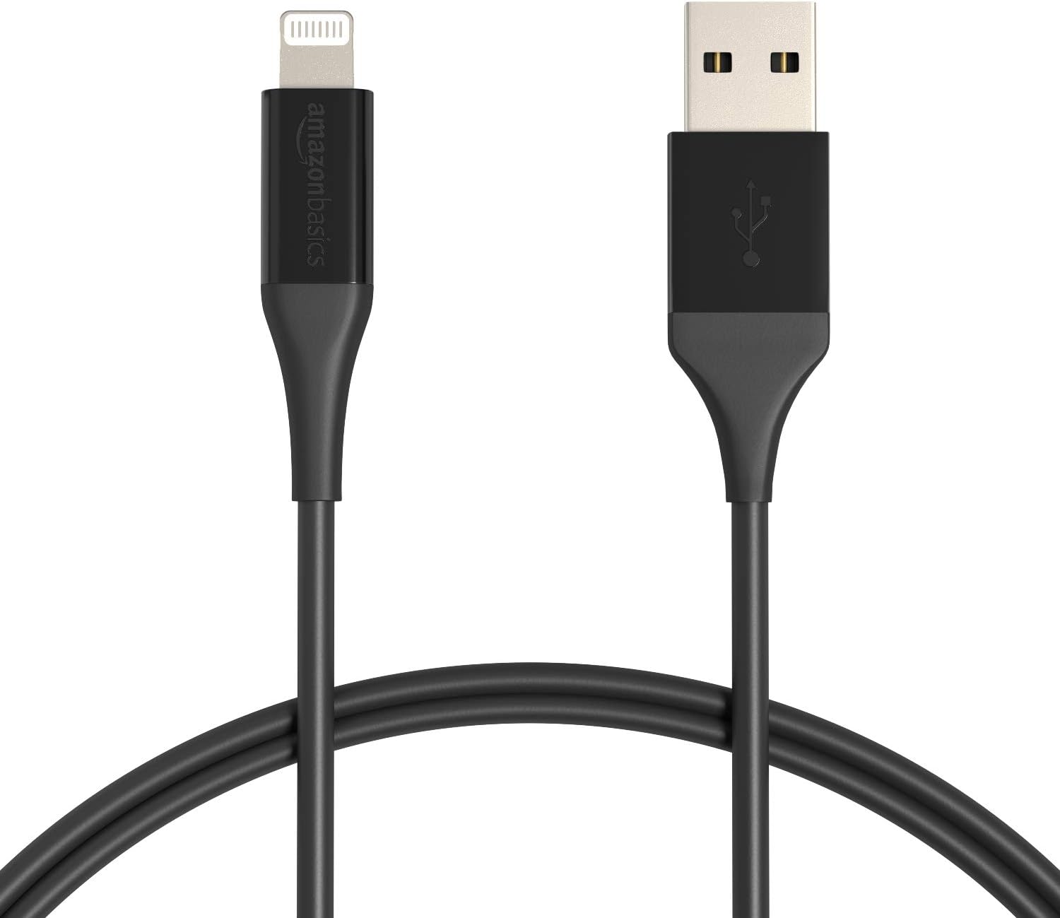 Detalle de Amazon Basics 2-Pack USB-A to Lightning ABS Charger Cable (MFi Certified) – 0.9 m, Black