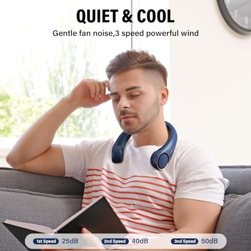 Thumbnail 5 de Morelax Neck Fan, Portable Bladeless 360° Airflow – Blue